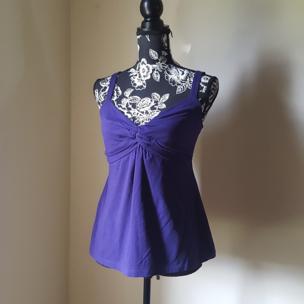 Ann Taylor 💙Purple Tank Top with Criss Cross  Tie